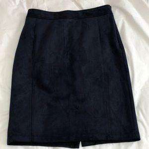 Navy Blue “Suede” Skirt